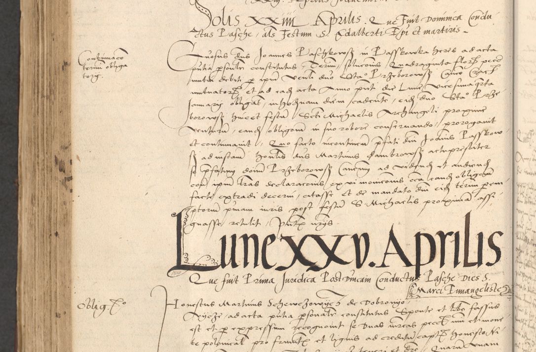 Zdjęcie nr 882 dla obiektu archiwalnego: INRI. Acta actorum, obligacionum et sentenciarum tam interlocutoriarum quam diffinitivarum coram reverendo patre ac egregio viro domino Jacobo Erciss[o]wski decretorum doctorem, canonico et officiali generali Cracoviensi ad annum Domini 1528, indicionem primam, pontificatus sanctissimi in Christo patris et domini domini Clementis divina probidendcia pape seprtimi, annum quintum, per Stanislaum de Mordi legalem consistorii notarium omine felici inchoantur
