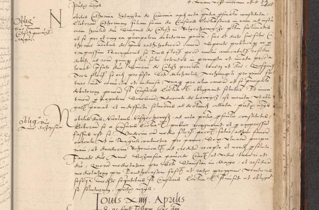 Zdjęcie nr 879 dla obiektu archiwalnego: INRI. Acta actorum, obligacionum et sentenciarum tam interlocutoriarum quam diffinitivarum coram reverendo patre ac egregio viro domino Jacobo Erciss[o]wski decretorum doctorem, canonico et officiali generali Cracoviensi ad annum Domini 1528, indicionem primam, pontificatus sanctissimi in Christo patris et domini domini Clementis divina probidendcia pape seprtimi, annum quintum, per Stanislaum de Mordi legalem consistorii notarium omine felici inchoantur