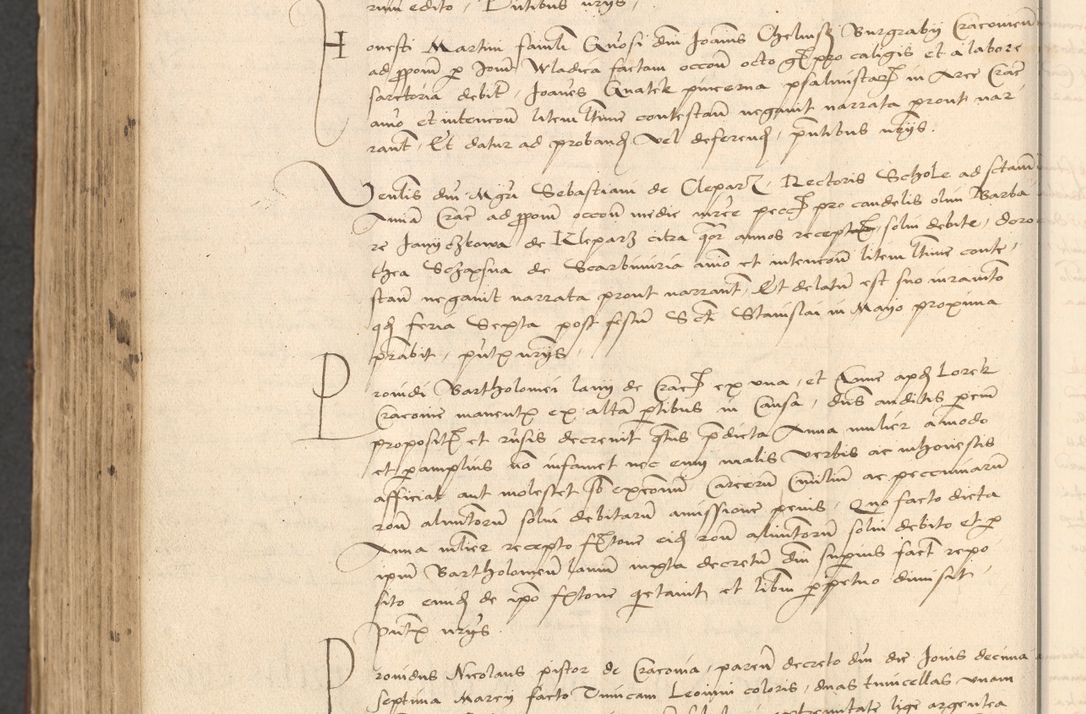 Zdjęcie nr 874 dla obiektu archiwalnego: INRI. Acta actorum, obligacionum et sentenciarum tam interlocutoriarum quam diffinitivarum coram reverendo patre ac egregio viro domino Jacobo Erciss[o]wski decretorum doctorem, canonico et officiali generali Cracoviensi ad annum Domini 1528, indicionem primam, pontificatus sanctissimi in Christo patris et domini domini Clementis divina probidendcia pape seprtimi, annum quintum, per Stanislaum de Mordi legalem consistorii notarium omine felici inchoantur