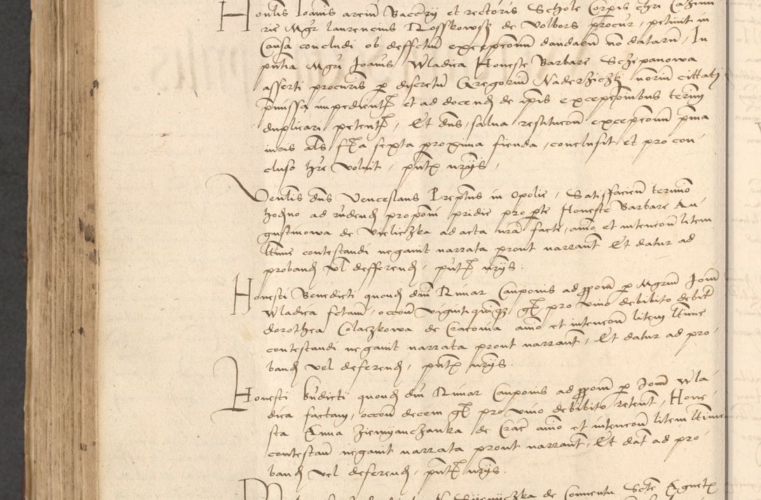 Zdjęcie nr 858 dla obiektu archiwalnego: INRI. Acta actorum, obligacionum et sentenciarum tam interlocutoriarum quam diffinitivarum coram reverendo patre ac egregio viro domino Jacobo Erciss[o]wski decretorum doctorem, canonico et officiali generali Cracoviensi ad annum Domini 1528, indicionem primam, pontificatus sanctissimi in Christo patris et domini domini Clementis divina probidendcia pape seprtimi, annum quintum, per Stanislaum de Mordi legalem consistorii notarium omine felici inchoantur