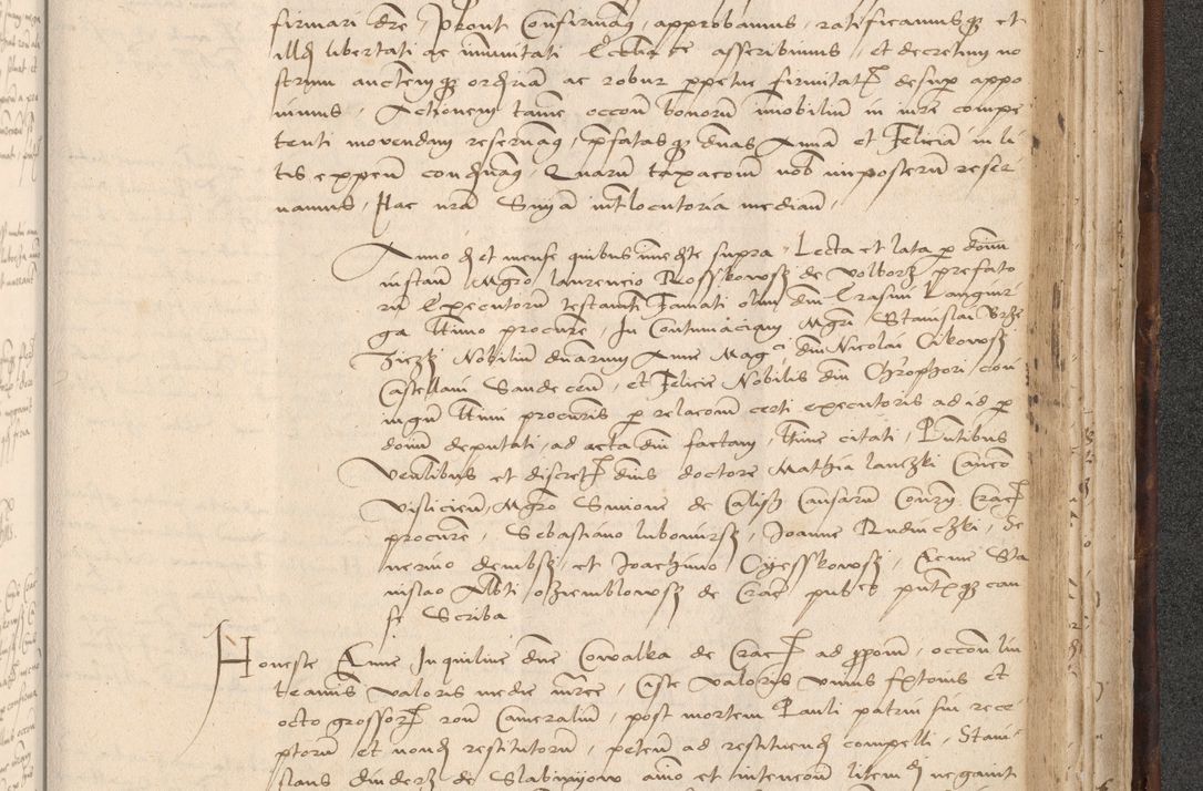 Zdjęcie nr 855 dla obiektu archiwalnego: INRI. Acta actorum, obligacionum et sentenciarum tam interlocutoriarum quam diffinitivarum coram reverendo patre ac egregio viro domino Jacobo Erciss[o]wski decretorum doctorem, canonico et officiali generali Cracoviensi ad annum Domini 1528, indicionem primam, pontificatus sanctissimi in Christo patris et domini domini Clementis divina probidendcia pape seprtimi, annum quintum, per Stanislaum de Mordi legalem consistorii notarium omine felici inchoantur