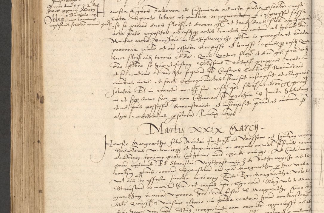 Zdjęcie nr 838 dla obiektu archiwalnego: INRI. Acta actorum, obligacionum et sentenciarum tam interlocutoriarum quam diffinitivarum coram reverendo patre ac egregio viro domino Jacobo Erciss[o]wski decretorum doctorem, canonico et officiali generali Cracoviensi ad annum Domini 1528, indicionem primam, pontificatus sanctissimi in Christo patris et domini domini Clementis divina probidendcia pape seprtimi, annum quintum, per Stanislaum de Mordi legalem consistorii notarium omine felici inchoantur