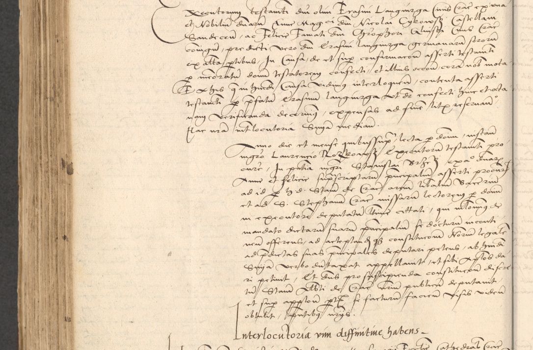 Zdjęcie nr 836 dla obiektu archiwalnego: INRI. Acta actorum, obligacionum et sentenciarum tam interlocutoriarum quam diffinitivarum coram reverendo patre ac egregio viro domino Jacobo Erciss[o]wski decretorum doctorem, canonico et officiali generali Cracoviensi ad annum Domini 1528, indicionem primam, pontificatus sanctissimi in Christo patris et domini domini Clementis divina probidendcia pape seprtimi, annum quintum, per Stanislaum de Mordi legalem consistorii notarium omine felici inchoantur