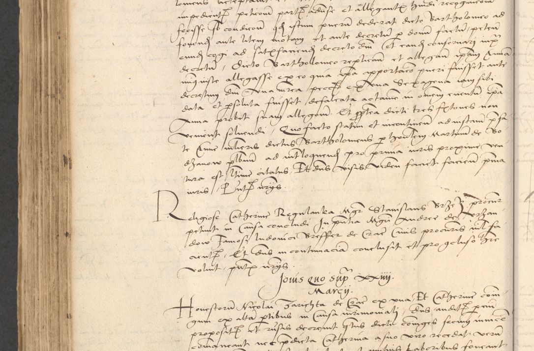 Zdjęcie nr 822 dla obiektu archiwalnego: INRI. Acta actorum, obligacionum et sentenciarum tam interlocutoriarum quam diffinitivarum coram reverendo patre ac egregio viro domino Jacobo Erciss[o]wski decretorum doctorem, canonico et officiali generali Cracoviensi ad annum Domini 1528, indicionem primam, pontificatus sanctissimi in Christo patris et domini domini Clementis divina probidendcia pape seprtimi, annum quintum, per Stanislaum de Mordi legalem consistorii notarium omine felici inchoantur