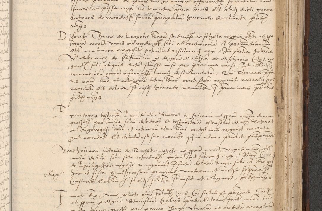 Zdjęcie nr 819 dla obiektu archiwalnego: INRI. Acta actorum, obligacionum et sentenciarum tam interlocutoriarum quam diffinitivarum coram reverendo patre ac egregio viro domino Jacobo Erciss[o]wski decretorum doctorem, canonico et officiali generali Cracoviensi ad annum Domini 1528, indicionem primam, pontificatus sanctissimi in Christo patris et domini domini Clementis divina probidendcia pape seprtimi, annum quintum, per Stanislaum de Mordi legalem consistorii notarium omine felici inchoantur