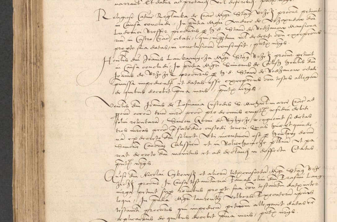 Zdjęcie nr 814 dla obiektu archiwalnego: INRI. Acta actorum, obligacionum et sentenciarum tam interlocutoriarum quam diffinitivarum coram reverendo patre ac egregio viro domino Jacobo Erciss[o]wski decretorum doctorem, canonico et officiali generali Cracoviensi ad annum Domini 1528, indicionem primam, pontificatus sanctissimi in Christo patris et domini domini Clementis divina probidendcia pape seprtimi, annum quintum, per Stanislaum de Mordi legalem consistorii notarium omine felici inchoantur