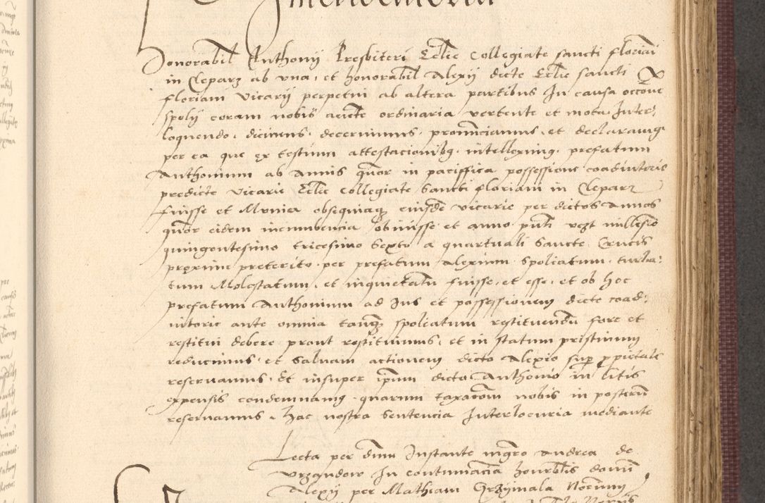 Zdjęcie nr 583 dla obiektu archiwalnego: Acta actorum, obligacionum sententiarumque tam interlocutoriarum quam diffinitivarum coram reverendo domino Thoma Roschnowsky canonico et officiali Cracoviensi generali ad annum Domini 1534, indicione septima, pontificatus sanctissimi in Christo patris domini et domini Clementis pape septimi, anno ipsius undecimo vel alias, ut dicitur vacante sede apostolica feliciter continuantur