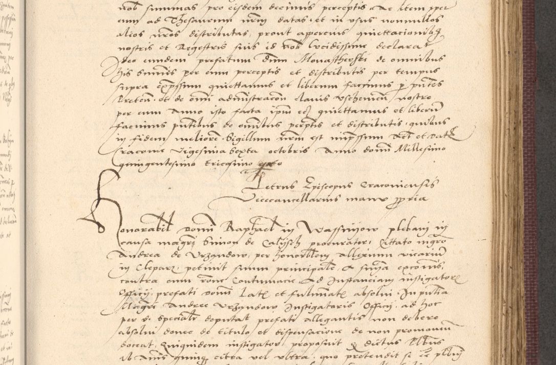 Zdjęcie nr 579 dla obiektu archiwalnego: Acta actorum, obligacionum sententiarumque tam interlocutoriarum quam diffinitivarum coram reverendo domino Thoma Roschnowsky canonico et officiali Cracoviensi generali ad annum Domini 1534, indicione septima, pontificatus sanctissimi in Christo patris domini et domini Clementis pape septimi, anno ipsius undecimo vel alias, ut dicitur vacante sede apostolica feliciter continuantur