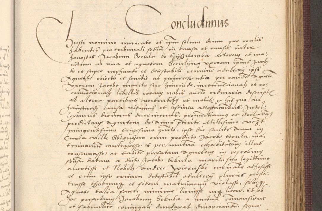 Zdjęcie nr 575 dla obiektu archiwalnego: Acta actorum, obligacionum sententiarumque tam interlocutoriarum quam diffinitivarum coram reverendo domino Thoma Roschnowsky canonico et officiali Cracoviensi generali ad annum Domini 1534, indicione septima, pontificatus sanctissimi in Christo patris domini et domini Clementis pape septimi, anno ipsius undecimo vel alias, ut dicitur vacante sede apostolica feliciter continuantur