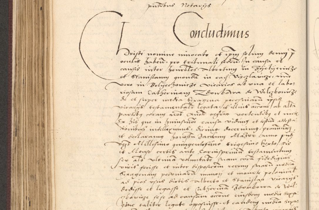 Zdjęcie nr 574 dla obiektu archiwalnego: Acta actorum, obligacionum sententiarumque tam interlocutoriarum quam diffinitivarum coram reverendo domino Thoma Roschnowsky canonico et officiali Cracoviensi generali ad annum Domini 1534, indicione septima, pontificatus sanctissimi in Christo patris domini et domini Clementis pape septimi, anno ipsius undecimo vel alias, ut dicitur vacante sede apostolica feliciter continuantur