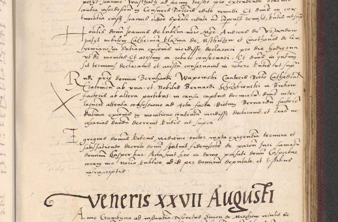 Zdjęcie nr 329 dla obiektu archiwalnego: Acta actorum, obligacionum sententiarumque tam interlocutoriarum quam diffinitivarum coram reverendo domino Thoma Roschnowsky canonico et officiali Cracoviensi generali ad annum Domini 1534, indicione septima, pontificatus sanctissimi in Christo patris domini et domini Clementis pape septimi, anno ipsius undecimo vel alias, ut dicitur vacante sede apostolica feliciter continuantur