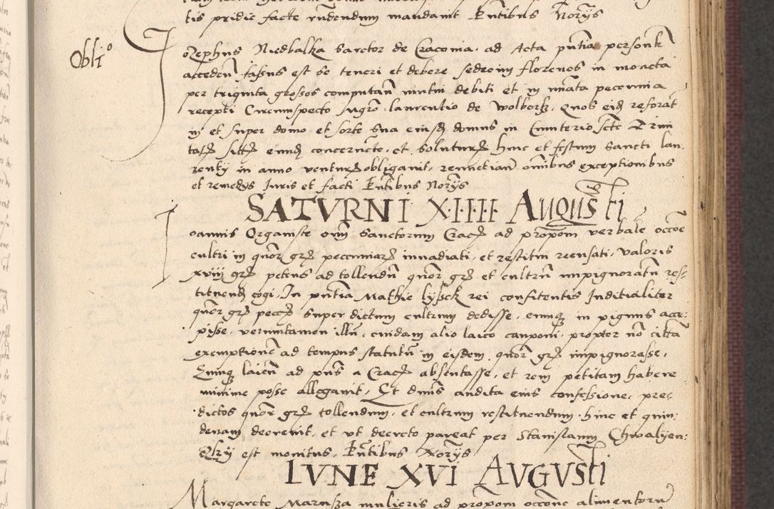 Zdjęcie nr 323 dla obiektu archiwalnego: Acta actorum, obligacionum sententiarumque tam interlocutoriarum quam diffinitivarum coram reverendo domino Thoma Roschnowsky canonico et officiali Cracoviensi generali ad annum Domini 1534, indicione septima, pontificatus sanctissimi in Christo patris domini et domini Clementis pape septimi, anno ipsius undecimo vel alias, ut dicitur vacante sede apostolica feliciter continuantur
