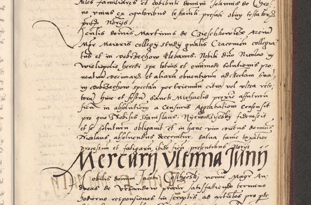 Zdjęcie nr 297 dla obiektu archiwalnego: Acta actorum, obligacionum sententiarumque tam interlocutoriarum quam diffinitivarum coram reverendo domino Thoma Roschnowsky canonico et officiali Cracoviensi generali ad annum Domini 1534, indicione septima, pontificatus sanctissimi in Christo patris domini et domini Clementis pape septimi, anno ipsius undecimo vel alias, ut dicitur vacante sede apostolica feliciter continuantur