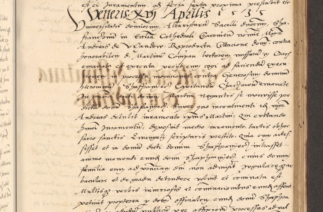 Zdjęcie nr 199 dla obiektu archiwalnego: Acta actorum, obligacionum sententiarumque tam interlocutoriarum quam diffinitivarum coram reverendo domino Thoma Roschnowsky canonico et officiali Cracoviensi generali ad annum Domini 1534, indicione septima, pontificatus sanctissimi in Christo patris domini et domini Clementis pape septimi, anno ipsius undecimo vel alias, ut dicitur vacante sede apostolica feliciter continuantur