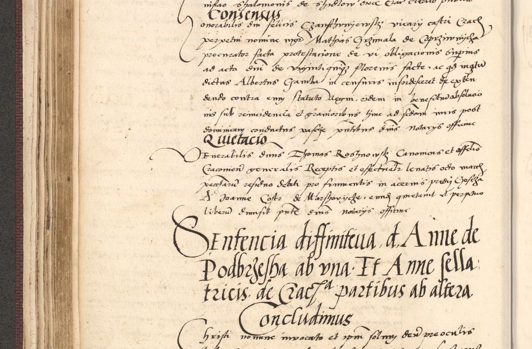 Zdjęcie nr 172 dla obiektu archiwalnego: Acta actorum, obligacionum sententiarumque tam interlocutoriarum quam diffinitivarum coram reverendo domino Thoma Roschnowsky canonico et officiali Cracoviensi generali ad annum Domini 1534, indicione septima, pontificatus sanctissimi in Christo patris domini et domini Clementis pape septimi, anno ipsius undecimo vel alias, ut dicitur vacante sede apostolica feliciter continuantur