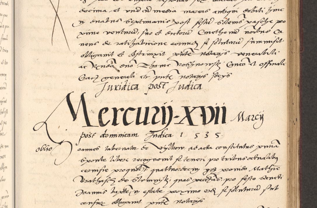 Zdjęcie nr 157 dla obiektu archiwalnego: Acta actorum, obligacionum sententiarumque tam interlocutoriarum quam diffinitivarum coram reverendo domino Thoma Roschnowsky canonico et officiali Cracoviensi generali ad annum Domini 1534, indicione septima, pontificatus sanctissimi in Christo patris domini et domini Clementis pape septimi, anno ipsius undecimo vel alias, ut dicitur vacante sede apostolica feliciter continuantur