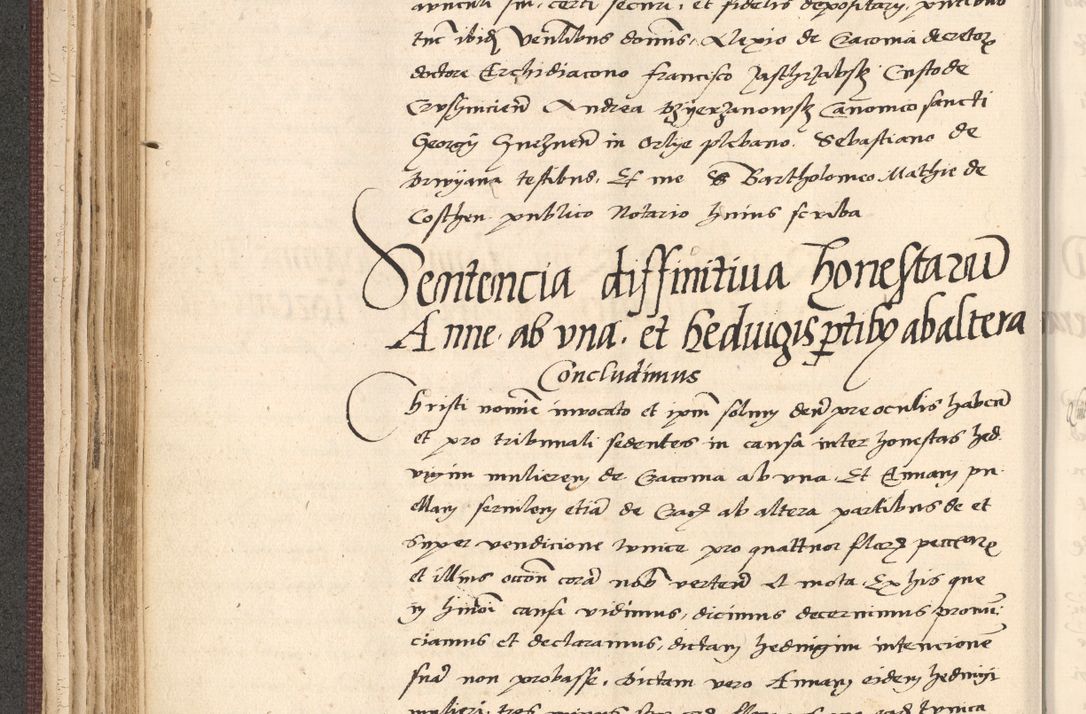 Zdjęcie nr 144 dla obiektu archiwalnego: Acta actorum, obligacionum sententiarumque tam interlocutoriarum quam diffinitivarum coram reverendo domino Thoma Roschnowsky canonico et officiali Cracoviensi generali ad annum Domini 1534, indicione septima, pontificatus sanctissimi in Christo patris domini et domini Clementis pape septimi, anno ipsius undecimo vel alias, ut dicitur vacante sede apostolica feliciter continuantur