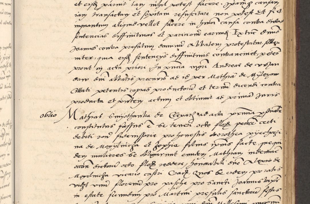 Zdjęcie nr 109 dla obiektu archiwalnego: Acta actorum, obligacionum sententiarumque tam interlocutoriarum quam diffinitivarum coram reverendo domino Thoma Roschnowsky canonico et officiali Cracoviensi generali ad annum Domini 1534, indicione septima, pontificatus sanctissimi in Christo patris domini et domini Clementis pape septimi, anno ipsius undecimo vel alias, ut dicitur vacante sede apostolica feliciter continuantur