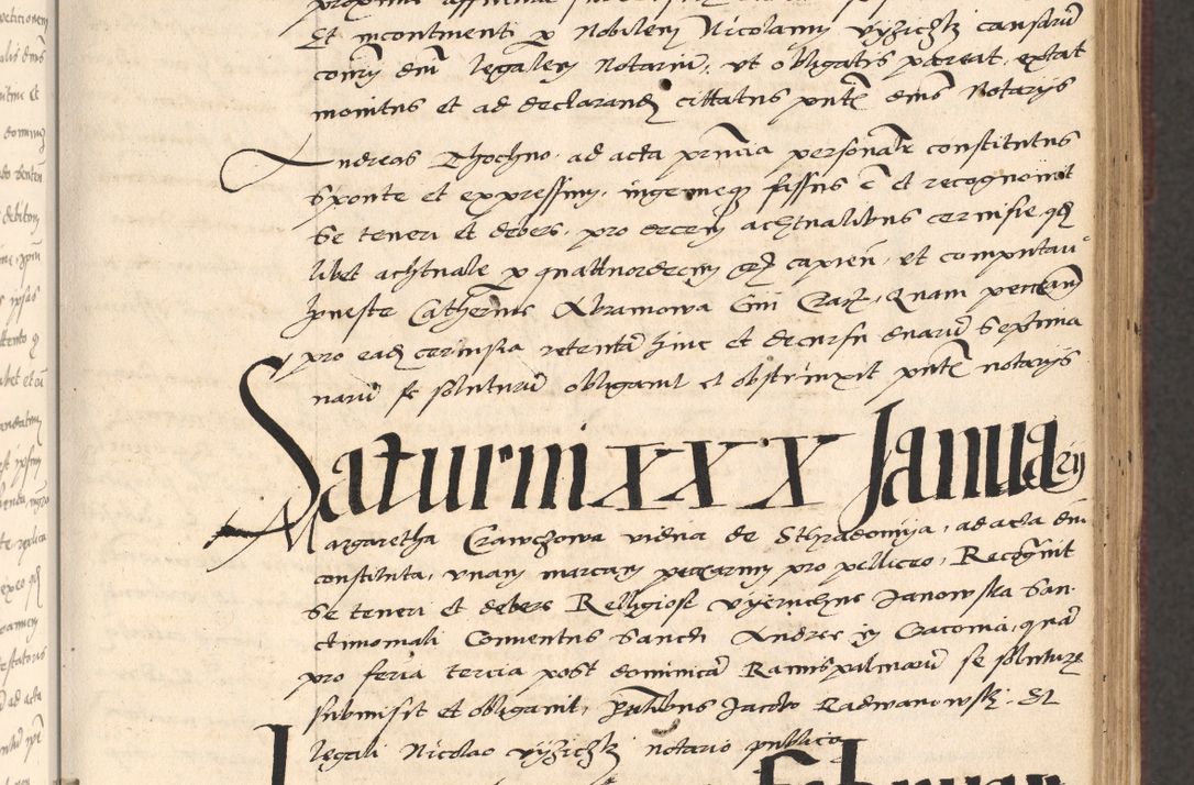 Zdjęcie nr 101 dla obiektu archiwalnego: Acta actorum, obligacionum sententiarumque tam interlocutoriarum quam diffinitivarum coram reverendo domino Thoma Roschnowsky canonico et officiali Cracoviensi generali ad annum Domini 1534, indicione septima, pontificatus sanctissimi in Christo patris domini et domini Clementis pape septimi, anno ipsius undecimo vel alias, ut dicitur vacante sede apostolica feliciter continuantur