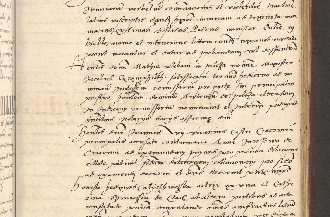 Zdjęcie nr 85 dla obiektu archiwalnego: Acta actorum, obligacionum sententiarumque tam interlocutoriarum quam diffinitivarum coram reverendo domino Thoma Roschnowsky canonico et officiali Cracoviensi generali ad annum Domini 1534, indicione septima, pontificatus sanctissimi in Christo patris domini et domini Clementis pape septimi, anno ipsius undecimo vel alias, ut dicitur vacante sede apostolica feliciter continuantur