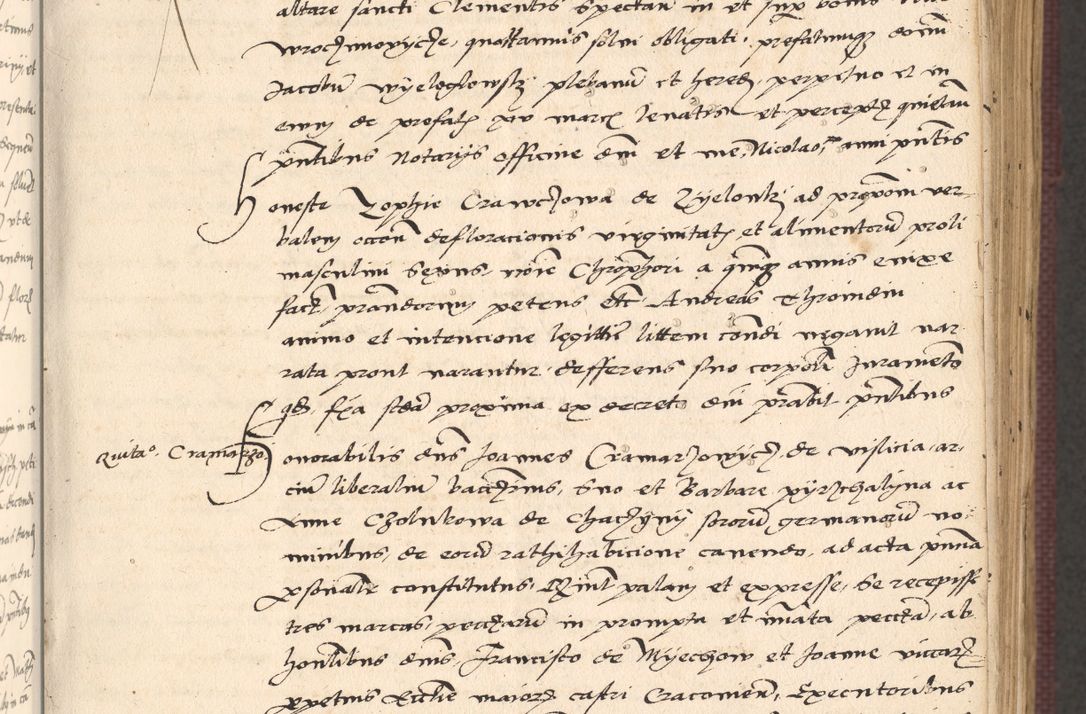 Zdjęcie nr 33 dla obiektu archiwalnego: Acta actorum, obligacionum sententiarumque tam interlocutoriarum quam diffinitivarum coram reverendo domino Thoma Roschnowsky canonico et officiali Cracoviensi generali ad annum Domini 1534, indicione septima, pontificatus sanctissimi in Christo patris domini et domini Clementis pape septimi, anno ipsius undecimo vel alias, ut dicitur vacante sede apostolica feliciter continuantur