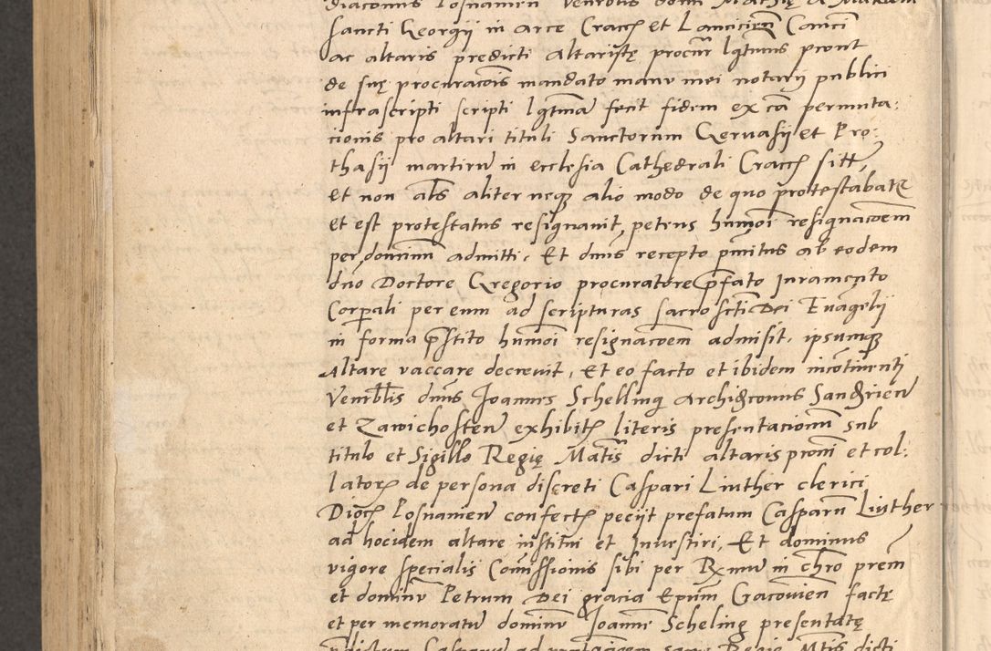 Zdjęcie nr 949 dla obiektu archiwalnego: Acta actorum causarum, sentenciarum et obligationum coram reverendo patre domino Thoma Roznowski canonico et reverendissimi in Christo patris et domini domini Patri Dei gratia Cracoviensis. Sabbato, 26 Octobris in ecclesiam suam solenniter recepti officialis generalis Cracoviensis dinita administratura, qua fungebatur post mortem reverendissimi olim felicis recordationis domini Joannis Choiecki episcopi Cracoviensis et Regni Polonie cancelarii anno presenti currenti videlicet 1538, die 11 Marcii Piotrcovie in comiciis celebratis circiter 23 horam defuncti sepulto corpore nona eiusdemque obsequiis X respective Aprilis peractis electo sub indictione XI, pontificatu vero sanctissimi in Christo patris et domini nostri domini Pauli divina providencia pape tercii foeliciter moderni, anno quarto, incepta felicibus auspiciis continuantur ordine processu infrascripto