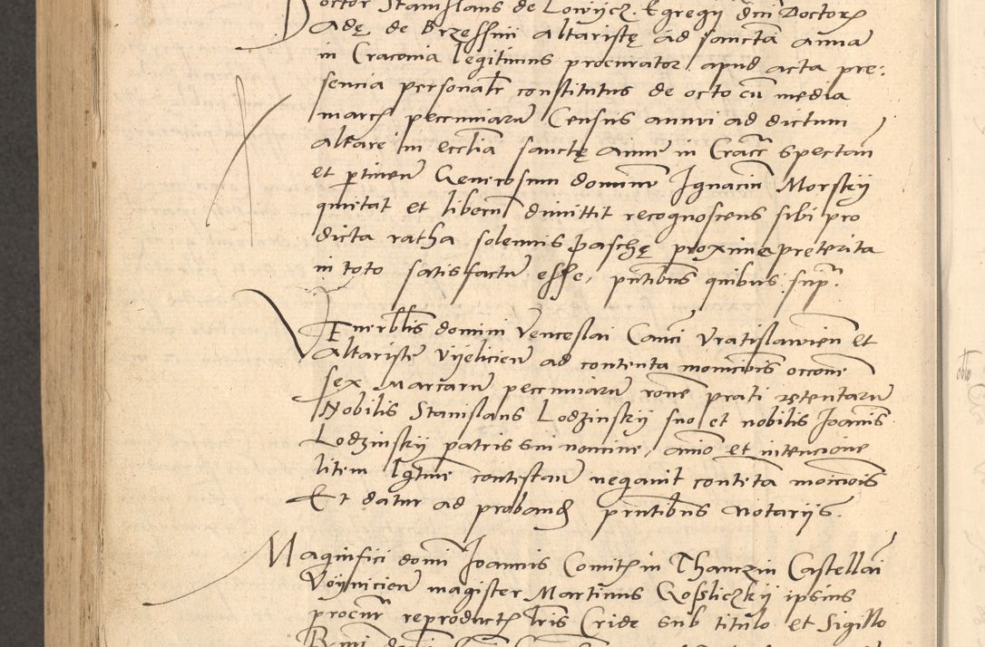 Zdjęcie nr 945 dla obiektu archiwalnego: Acta actorum causarum, sentenciarum et obligationum coram reverendo patre domino Thoma Roznowski canonico et reverendissimi in Christo patris et domini domini Patri Dei gratia Cracoviensis. Sabbato, 26 Octobris in ecclesiam suam solenniter recepti officialis generalis Cracoviensis dinita administratura, qua fungebatur post mortem reverendissimi olim felicis recordationis domini Joannis Choiecki episcopi Cracoviensis et Regni Polonie cancelarii anno presenti currenti videlicet 1538, die 11 Marcii Piotrcovie in comiciis celebratis circiter 23 horam defuncti sepulto corpore nona eiusdemque obsequiis X respective Aprilis peractis electo sub indictione XI, pontificatu vero sanctissimi in Christo patris et domini nostri domini Pauli divina providencia pape tercii foeliciter moderni, anno quarto, incepta felicibus auspiciis continuantur ordine processu infrascripto