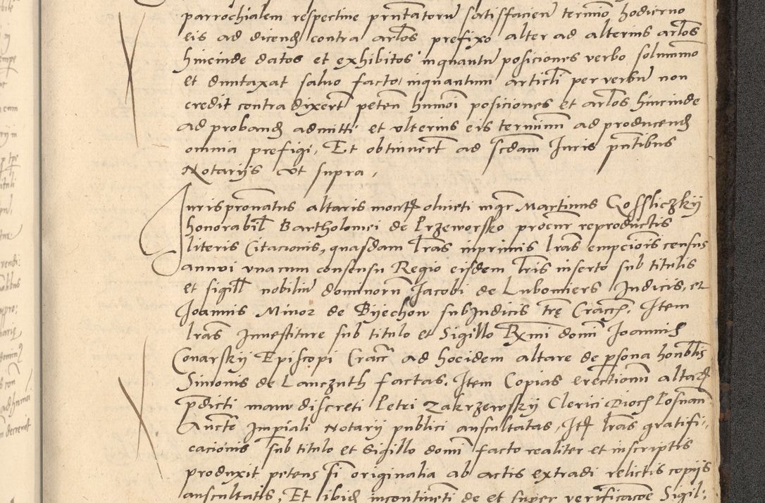 Zdjęcie nr 922 dla obiektu archiwalnego: Acta actorum causarum, sentenciarum et obligationum coram reverendo patre domino Thoma Roznowski canonico et reverendissimi in Christo patris et domini domini Patri Dei gratia Cracoviensis. Sabbato, 26 Octobris in ecclesiam suam solenniter recepti officialis generalis Cracoviensis dinita administratura, qua fungebatur post mortem reverendissimi olim felicis recordationis domini Joannis Choiecki episcopi Cracoviensis et Regni Polonie cancelarii anno presenti currenti videlicet 1538, die 11 Marcii Piotrcovie in comiciis celebratis circiter 23 horam defuncti sepulto corpore nona eiusdemque obsequiis X respective Aprilis peractis electo sub indictione XI, pontificatu vero sanctissimi in Christo patris et domini nostri domini Pauli divina providencia pape tercii foeliciter moderni, anno quarto, incepta felicibus auspiciis continuantur ordine processu infrascripto