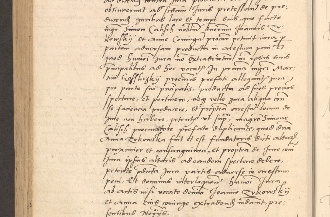 Zdjęcie nr 923 dla obiektu archiwalnego: Acta actorum causarum, sentenciarum et obligationum coram reverendo patre domino Thoma Roznowski canonico et reverendissimi in Christo patris et domini domini Patri Dei gratia Cracoviensis. Sabbato, 26 Octobris in ecclesiam suam solenniter recepti officialis generalis Cracoviensis dinita administratura, qua fungebatur post mortem reverendissimi olim felicis recordationis domini Joannis Choiecki episcopi Cracoviensis et Regni Polonie cancelarii anno presenti currenti videlicet 1538, die 11 Marcii Piotrcovie in comiciis celebratis circiter 23 horam defuncti sepulto corpore nona eiusdemque obsequiis X respective Aprilis peractis electo sub indictione XI, pontificatu vero sanctissimi in Christo patris et domini nostri domini Pauli divina providencia pape tercii foeliciter moderni, anno quarto, incepta felicibus auspiciis continuantur ordine processu infrascripto