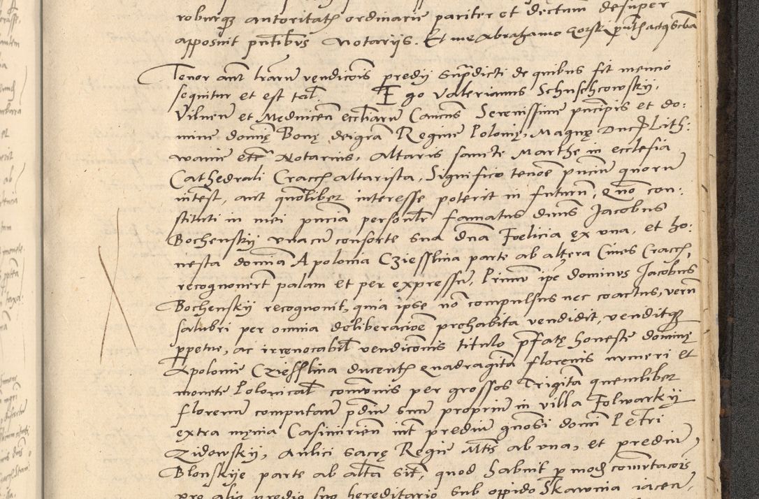 Zdjęcie nr 906 dla obiektu archiwalnego: Acta actorum causarum, sentenciarum et obligationum coram reverendo patre domino Thoma Roznowski canonico et reverendissimi in Christo patris et domini domini Patri Dei gratia Cracoviensis. Sabbato, 26 Octobris in ecclesiam suam solenniter recepti officialis generalis Cracoviensis dinita administratura, qua fungebatur post mortem reverendissimi olim felicis recordationis domini Joannis Choiecki episcopi Cracoviensis et Regni Polonie cancelarii anno presenti currenti videlicet 1538, die 11 Marcii Piotrcovie in comiciis celebratis circiter 23 horam defuncti sepulto corpore nona eiusdemque obsequiis X respective Aprilis peractis electo sub indictione XI, pontificatu vero sanctissimi in Christo patris et domini nostri domini Pauli divina providencia pape tercii foeliciter moderni, anno quarto, incepta felicibus auspiciis continuantur ordine processu infrascripto