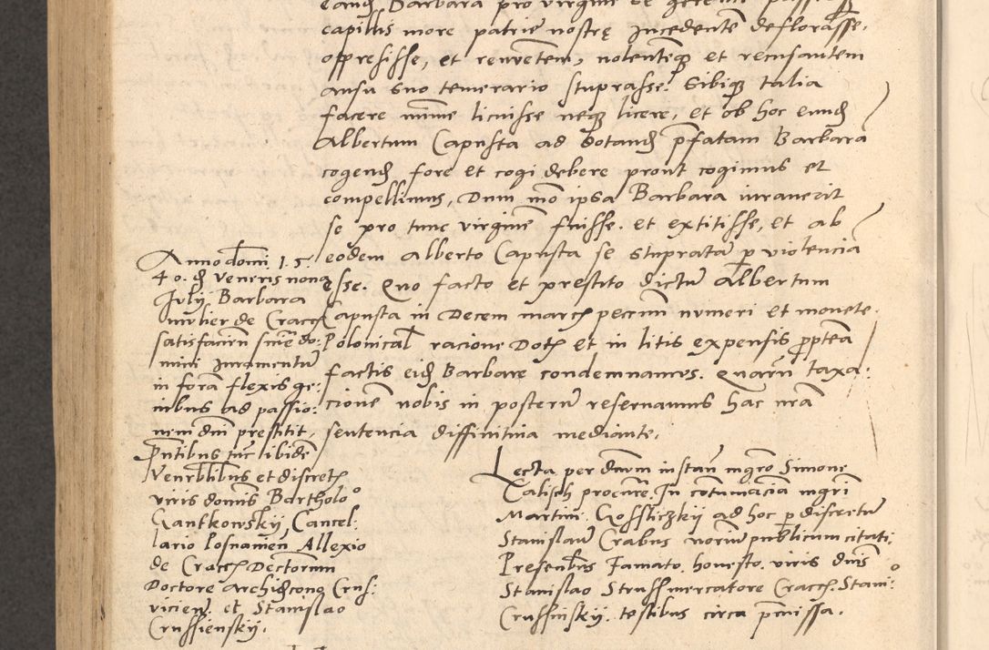 Zdjęcie nr 905 dla obiektu archiwalnego: Acta actorum causarum, sentenciarum et obligationum coram reverendo patre domino Thoma Roznowski canonico et reverendissimi in Christo patris et domini domini Patri Dei gratia Cracoviensis. Sabbato, 26 Octobris in ecclesiam suam solenniter recepti officialis generalis Cracoviensis dinita administratura, qua fungebatur post mortem reverendissimi olim felicis recordationis domini Joannis Choiecki episcopi Cracoviensis et Regni Polonie cancelarii anno presenti currenti videlicet 1538, die 11 Marcii Piotrcovie in comiciis celebratis circiter 23 horam defuncti sepulto corpore nona eiusdemque obsequiis X respective Aprilis peractis electo sub indictione XI, pontificatu vero sanctissimi in Christo patris et domini nostri domini Pauli divina providencia pape tercii foeliciter moderni, anno quarto, incepta felicibus auspiciis continuantur ordine processu infrascripto