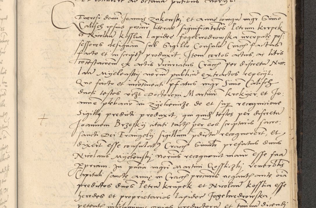 Zdjęcie nr 898 dla obiektu archiwalnego: Acta actorum causarum, sentenciarum et obligationum coram reverendo patre domino Thoma Roznowski canonico et reverendissimi in Christo patris et domini domini Patri Dei gratia Cracoviensis. Sabbato, 26 Octobris in ecclesiam suam solenniter recepti officialis generalis Cracoviensis dinita administratura, qua fungebatur post mortem reverendissimi olim felicis recordationis domini Joannis Choiecki episcopi Cracoviensis et Regni Polonie cancelarii anno presenti currenti videlicet 1538, die 11 Marcii Piotrcovie in comiciis celebratis circiter 23 horam defuncti sepulto corpore nona eiusdemque obsequiis X respective Aprilis peractis electo sub indictione XI, pontificatu vero sanctissimi in Christo patris et domini nostri domini Pauli divina providencia pape tercii foeliciter moderni, anno quarto, incepta felicibus auspiciis continuantur ordine processu infrascripto