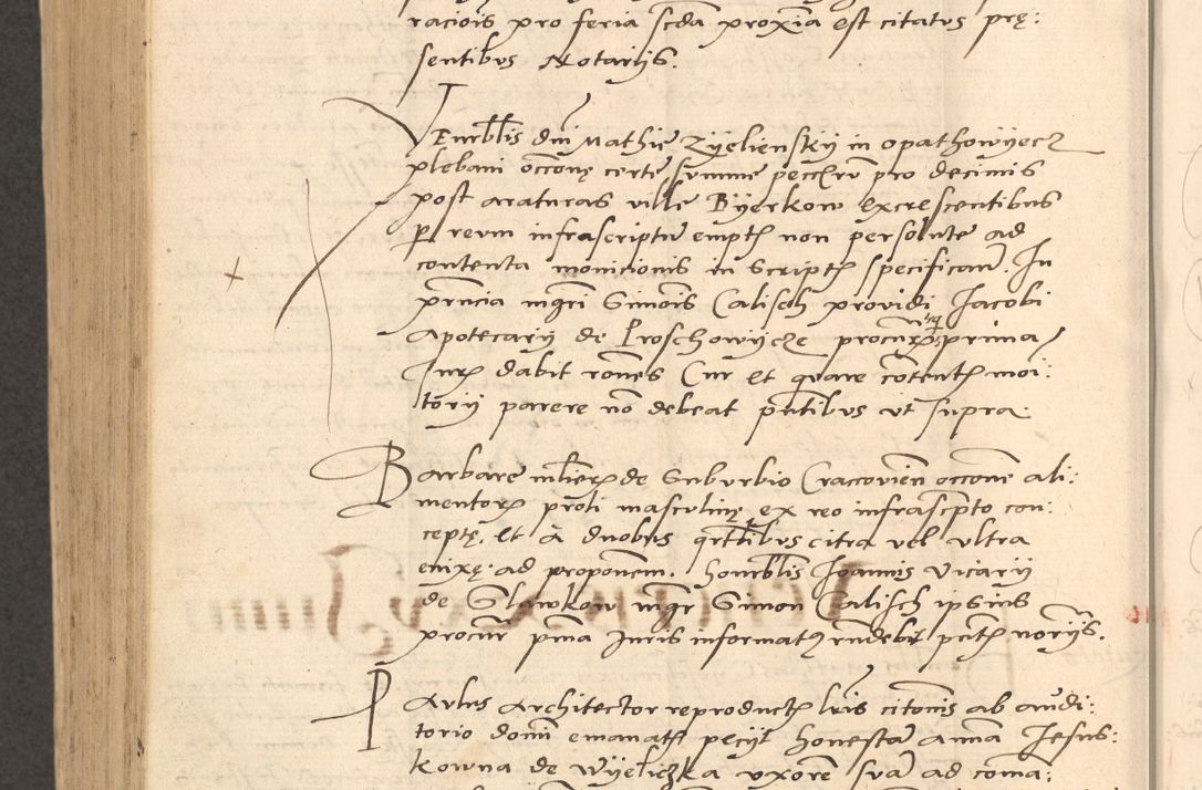 Zdjęcie nr 885 dla obiektu archiwalnego: Acta actorum causarum, sentenciarum et obligationum coram reverendo patre domino Thoma Roznowski canonico et reverendissimi in Christo patris et domini domini Patri Dei gratia Cracoviensis. Sabbato, 26 Octobris in ecclesiam suam solenniter recepti officialis generalis Cracoviensis dinita administratura, qua fungebatur post mortem reverendissimi olim felicis recordationis domini Joannis Choiecki episcopi Cracoviensis et Regni Polonie cancelarii anno presenti currenti videlicet 1538, die 11 Marcii Piotrcovie in comiciis celebratis circiter 23 horam defuncti sepulto corpore nona eiusdemque obsequiis X respective Aprilis peractis electo sub indictione XI, pontificatu vero sanctissimi in Christo patris et domini nostri domini Pauli divina providencia pape tercii foeliciter moderni, anno quarto, incepta felicibus auspiciis continuantur ordine processu infrascripto