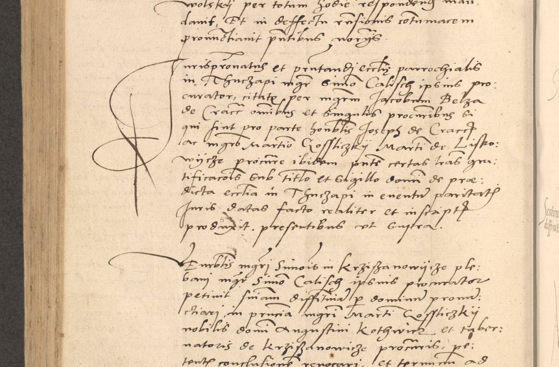 Zdjęcie nr 869 dla obiektu archiwalnego: Acta actorum causarum, sentenciarum et obligationum coram reverendo patre domino Thoma Roznowski canonico et reverendissimi in Christo patris et domini domini Patri Dei gratia Cracoviensis. Sabbato, 26 Octobris in ecclesiam suam solenniter recepti officialis generalis Cracoviensis dinita administratura, qua fungebatur post mortem reverendissimi olim felicis recordationis domini Joannis Choiecki episcopi Cracoviensis et Regni Polonie cancelarii anno presenti currenti videlicet 1538, die 11 Marcii Piotrcovie in comiciis celebratis circiter 23 horam defuncti sepulto corpore nona eiusdemque obsequiis X respective Aprilis peractis electo sub indictione XI, pontificatu vero sanctissimi in Christo patris et domini nostri domini Pauli divina providencia pape tercii foeliciter moderni, anno quarto, incepta felicibus auspiciis continuantur ordine processu infrascripto
