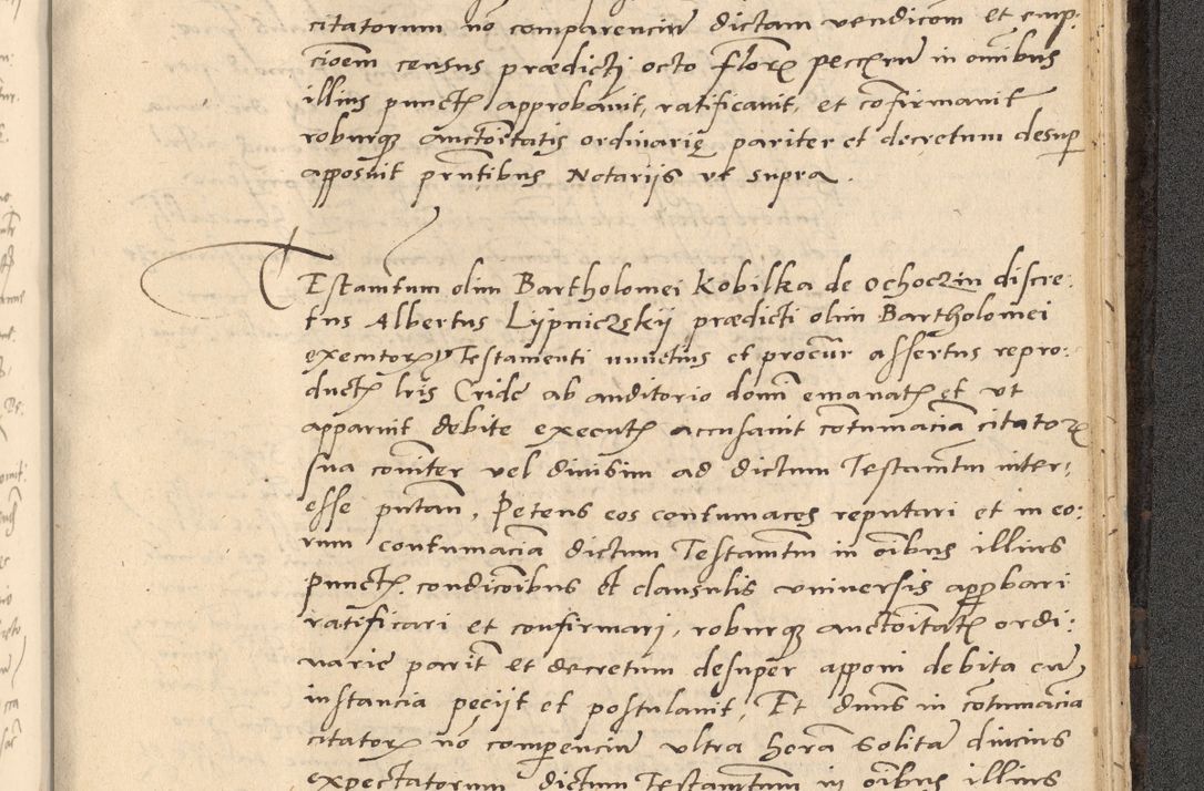 Zdjęcie nr 864 dla obiektu archiwalnego: Acta actorum causarum, sentenciarum et obligationum coram reverendo patre domino Thoma Roznowski canonico et reverendissimi in Christo patris et domini domini Patri Dei gratia Cracoviensis. Sabbato, 26 Octobris in ecclesiam suam solenniter recepti officialis generalis Cracoviensis dinita administratura, qua fungebatur post mortem reverendissimi olim felicis recordationis domini Joannis Choiecki episcopi Cracoviensis et Regni Polonie cancelarii anno presenti currenti videlicet 1538, die 11 Marcii Piotrcovie in comiciis celebratis circiter 23 horam defuncti sepulto corpore nona eiusdemque obsequiis X respective Aprilis peractis electo sub indictione XI, pontificatu vero sanctissimi in Christo patris et domini nostri domini Pauli divina providencia pape tercii foeliciter moderni, anno quarto, incepta felicibus auspiciis continuantur ordine processu infrascripto