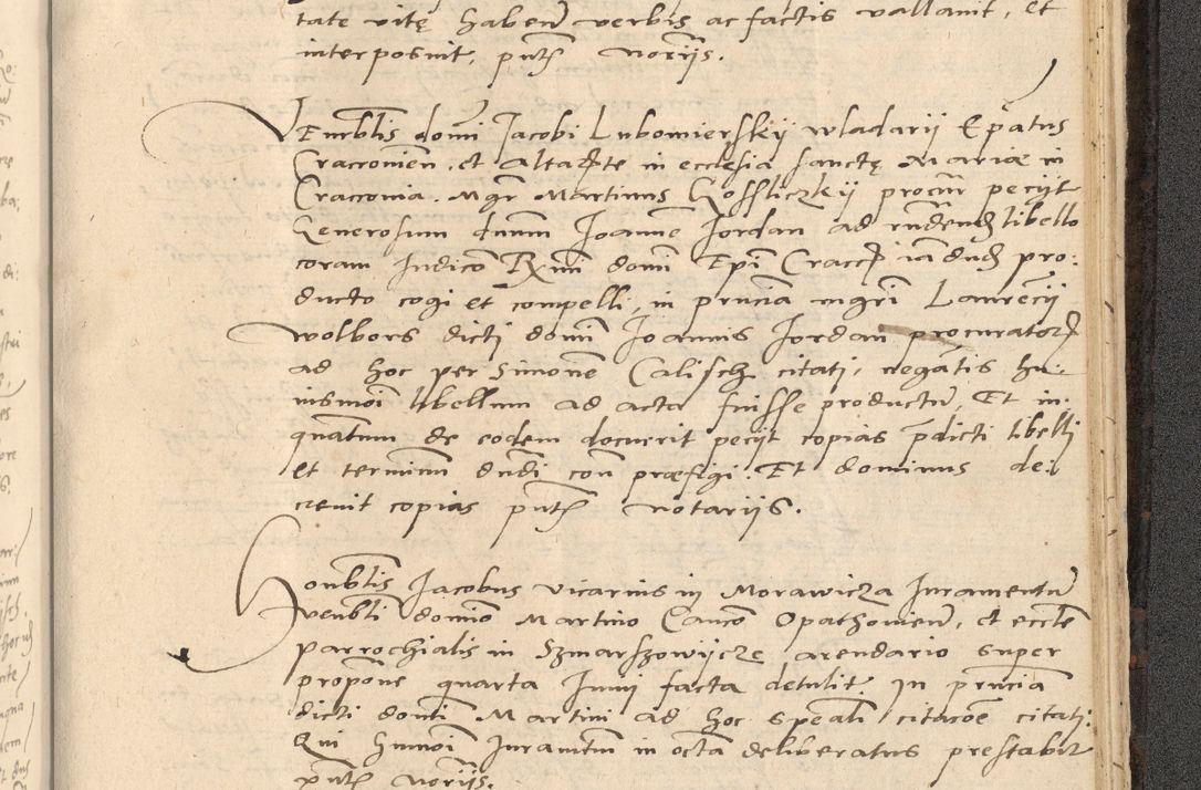 Zdjęcie nr 860 dla obiektu archiwalnego: Acta actorum causarum, sentenciarum et obligationum coram reverendo patre domino Thoma Roznowski canonico et reverendissimi in Christo patris et domini domini Patri Dei gratia Cracoviensis. Sabbato, 26 Octobris in ecclesiam suam solenniter recepti officialis generalis Cracoviensis dinita administratura, qua fungebatur post mortem reverendissimi olim felicis recordationis domini Joannis Choiecki episcopi Cracoviensis et Regni Polonie cancelarii anno presenti currenti videlicet 1538, die 11 Marcii Piotrcovie in comiciis celebratis circiter 23 horam defuncti sepulto corpore nona eiusdemque obsequiis X respective Aprilis peractis electo sub indictione XI, pontificatu vero sanctissimi in Christo patris et domini nostri domini Pauli divina providencia pape tercii foeliciter moderni, anno quarto, incepta felicibus auspiciis continuantur ordine processu infrascripto