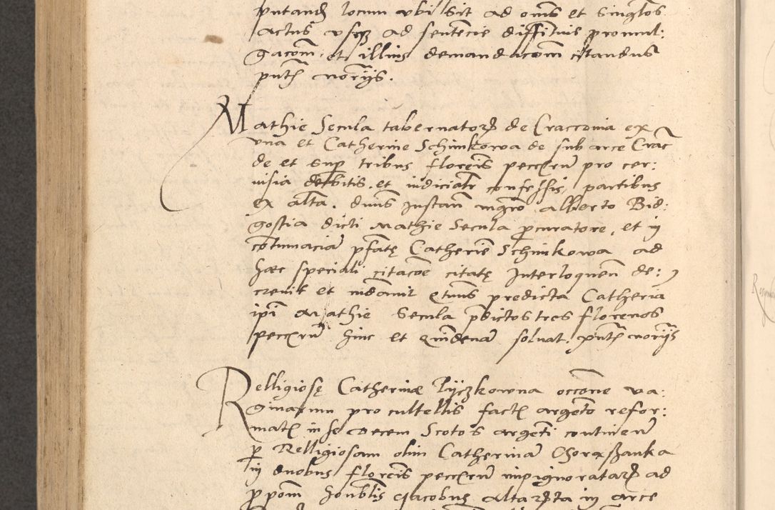 Zdjęcie nr 855 dla obiektu archiwalnego: Acta actorum causarum, sentenciarum et obligationum coram reverendo patre domino Thoma Roznowski canonico et reverendissimi in Christo patris et domini domini Patri Dei gratia Cracoviensis. Sabbato, 26 Octobris in ecclesiam suam solenniter recepti officialis generalis Cracoviensis dinita administratura, qua fungebatur post mortem reverendissimi olim felicis recordationis domini Joannis Choiecki episcopi Cracoviensis et Regni Polonie cancelarii anno presenti currenti videlicet 1538, die 11 Marcii Piotrcovie in comiciis celebratis circiter 23 horam defuncti sepulto corpore nona eiusdemque obsequiis X respective Aprilis peractis electo sub indictione XI, pontificatu vero sanctissimi in Christo patris et domini nostri domini Pauli divina providencia pape tercii foeliciter moderni, anno quarto, incepta felicibus auspiciis continuantur ordine processu infrascripto