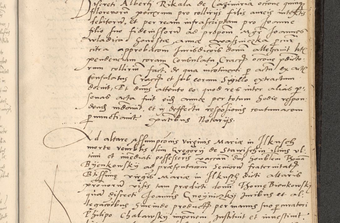 Zdjęcie nr 846 dla obiektu archiwalnego: Acta actorum causarum, sentenciarum et obligationum coram reverendo patre domino Thoma Roznowski canonico et reverendissimi in Christo patris et domini domini Patri Dei gratia Cracoviensis. Sabbato, 26 Octobris in ecclesiam suam solenniter recepti officialis generalis Cracoviensis dinita administratura, qua fungebatur post mortem reverendissimi olim felicis recordationis domini Joannis Choiecki episcopi Cracoviensis et Regni Polonie cancelarii anno presenti currenti videlicet 1538, die 11 Marcii Piotrcovie in comiciis celebratis circiter 23 horam defuncti sepulto corpore nona eiusdemque obsequiis X respective Aprilis peractis electo sub indictione XI, pontificatu vero sanctissimi in Christo patris et domini nostri domini Pauli divina providencia pape tercii foeliciter moderni, anno quarto, incepta felicibus auspiciis continuantur ordine processu infrascripto