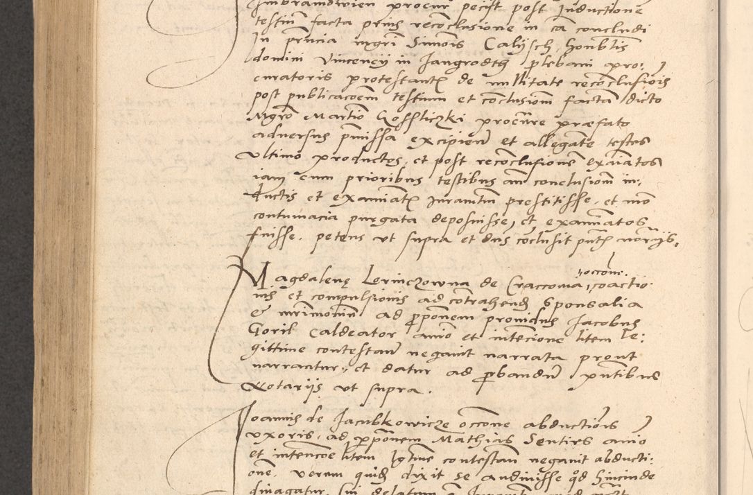 Zdjęcie nr 845 dla obiektu archiwalnego: Acta actorum causarum, sentenciarum et obligationum coram reverendo patre domino Thoma Roznowski canonico et reverendissimi in Christo patris et domini domini Patri Dei gratia Cracoviensis. Sabbato, 26 Octobris in ecclesiam suam solenniter recepti officialis generalis Cracoviensis dinita administratura, qua fungebatur post mortem reverendissimi olim felicis recordationis domini Joannis Choiecki episcopi Cracoviensis et Regni Polonie cancelarii anno presenti currenti videlicet 1538, die 11 Marcii Piotrcovie in comiciis celebratis circiter 23 horam defuncti sepulto corpore nona eiusdemque obsequiis X respective Aprilis peractis electo sub indictione XI, pontificatu vero sanctissimi in Christo patris et domini nostri domini Pauli divina providencia pape tercii foeliciter moderni, anno quarto, incepta felicibus auspiciis continuantur ordine processu infrascripto