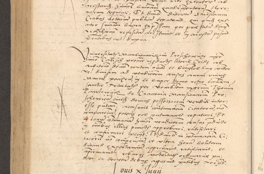 Zdjęcie nr 841 dla obiektu archiwalnego: Acta actorum causarum, sentenciarum et obligationum coram reverendo patre domino Thoma Roznowski canonico et reverendissimi in Christo patris et domini domini Patri Dei gratia Cracoviensis. Sabbato, 26 Octobris in ecclesiam suam solenniter recepti officialis generalis Cracoviensis dinita administratura, qua fungebatur post mortem reverendissimi olim felicis recordationis domini Joannis Choiecki episcopi Cracoviensis et Regni Polonie cancelarii anno presenti currenti videlicet 1538, die 11 Marcii Piotrcovie in comiciis celebratis circiter 23 horam defuncti sepulto corpore nona eiusdemque obsequiis X respective Aprilis peractis electo sub indictione XI, pontificatu vero sanctissimi in Christo patris et domini nostri domini Pauli divina providencia pape tercii foeliciter moderni, anno quarto, incepta felicibus auspiciis continuantur ordine processu infrascripto