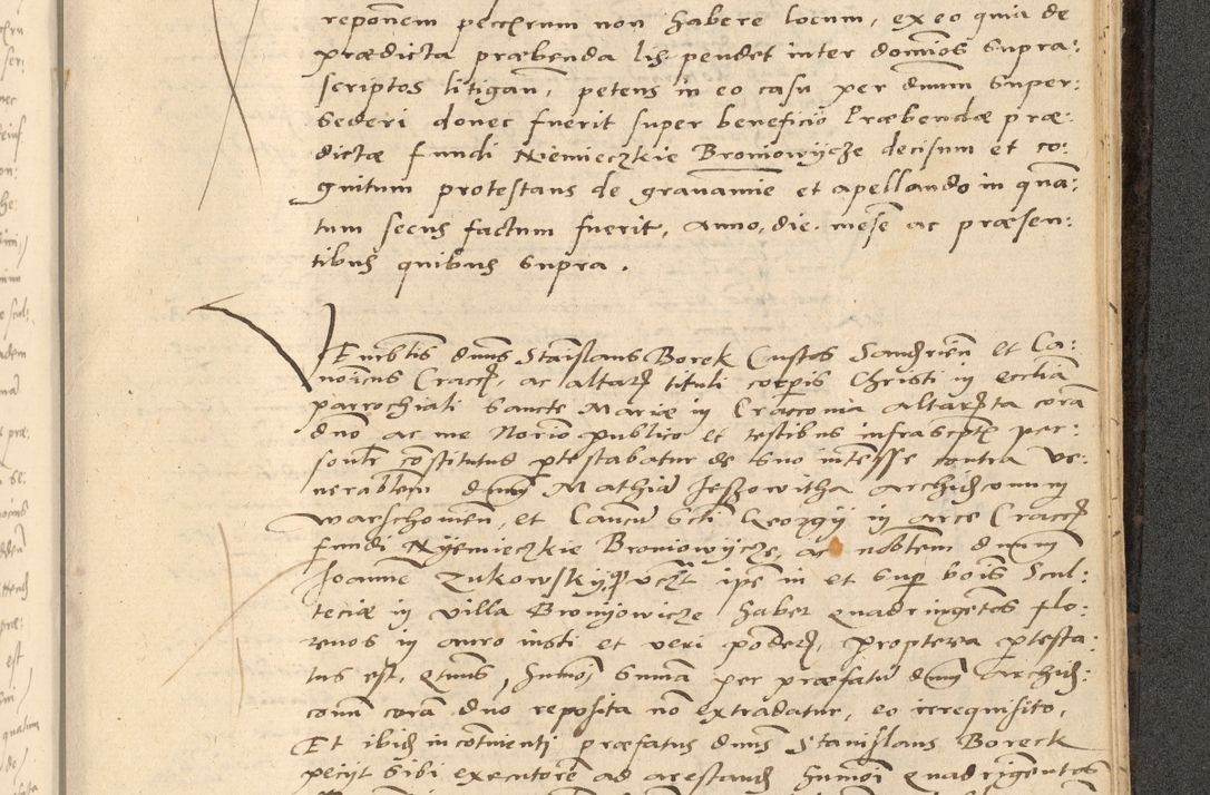 Zdjęcie nr 840 dla obiektu archiwalnego: Acta actorum causarum, sentenciarum et obligationum coram reverendo patre domino Thoma Roznowski canonico et reverendissimi in Christo patris et domini domini Patri Dei gratia Cracoviensis. Sabbato, 26 Octobris in ecclesiam suam solenniter recepti officialis generalis Cracoviensis dinita administratura, qua fungebatur post mortem reverendissimi olim felicis recordationis domini Joannis Choiecki episcopi Cracoviensis et Regni Polonie cancelarii anno presenti currenti videlicet 1538, die 11 Marcii Piotrcovie in comiciis celebratis circiter 23 horam defuncti sepulto corpore nona eiusdemque obsequiis X respective Aprilis peractis electo sub indictione XI, pontificatu vero sanctissimi in Christo patris et domini nostri domini Pauli divina providencia pape tercii foeliciter moderni, anno quarto, incepta felicibus auspiciis continuantur ordine processu infrascripto