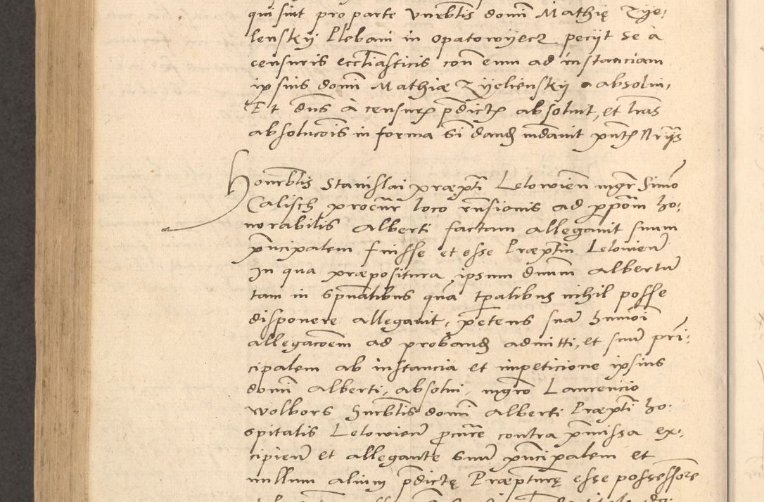 Zdjęcie nr 835 dla obiektu archiwalnego: Acta actorum causarum, sentenciarum et obligationum coram reverendo patre domino Thoma Roznowski canonico et reverendissimi in Christo patris et domini domini Patri Dei gratia Cracoviensis. Sabbato, 26 Octobris in ecclesiam suam solenniter recepti officialis generalis Cracoviensis dinita administratura, qua fungebatur post mortem reverendissimi olim felicis recordationis domini Joannis Choiecki episcopi Cracoviensis et Regni Polonie cancelarii anno presenti currenti videlicet 1538, die 11 Marcii Piotrcovie in comiciis celebratis circiter 23 horam defuncti sepulto corpore nona eiusdemque obsequiis X respective Aprilis peractis electo sub indictione XI, pontificatu vero sanctissimi in Christo patris et domini nostri domini Pauli divina providencia pape tercii foeliciter moderni, anno quarto, incepta felicibus auspiciis continuantur ordine processu infrascripto