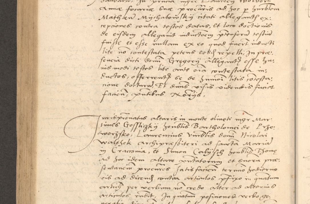 Zdjęcie nr 825 dla obiektu archiwalnego: Acta actorum causarum, sentenciarum et obligationum coram reverendo patre domino Thoma Roznowski canonico et reverendissimi in Christo patris et domini domini Patri Dei gratia Cracoviensis. Sabbato, 26 Octobris in ecclesiam suam solenniter recepti officialis generalis Cracoviensis dinita administratura, qua fungebatur post mortem reverendissimi olim felicis recordationis domini Joannis Choiecki episcopi Cracoviensis et Regni Polonie cancelarii anno presenti currenti videlicet 1538, die 11 Marcii Piotrcovie in comiciis celebratis circiter 23 horam defuncti sepulto corpore nona eiusdemque obsequiis X respective Aprilis peractis electo sub indictione XI, pontificatu vero sanctissimi in Christo patris et domini nostri domini Pauli divina providencia pape tercii foeliciter moderni, anno quarto, incepta felicibus auspiciis continuantur ordine processu infrascripto