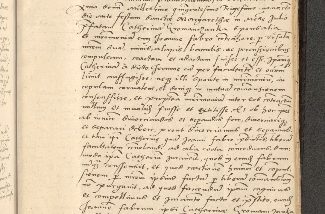 Zdjęcie nr 822 dla obiektu archiwalnego: Acta actorum causarum, sentenciarum et obligationum coram reverendo patre domino Thoma Roznowski canonico et reverendissimi in Christo patris et domini domini Patri Dei gratia Cracoviensis. Sabbato, 26 Octobris in ecclesiam suam solenniter recepti officialis generalis Cracoviensis dinita administratura, qua fungebatur post mortem reverendissimi olim felicis recordationis domini Joannis Choiecki episcopi Cracoviensis et Regni Polonie cancelarii anno presenti currenti videlicet 1538, die 11 Marcii Piotrcovie in comiciis celebratis circiter 23 horam defuncti sepulto corpore nona eiusdemque obsequiis X respective Aprilis peractis electo sub indictione XI, pontificatu vero sanctissimi in Christo patris et domini nostri domini Pauli divina providencia pape tercii foeliciter moderni, anno quarto, incepta felicibus auspiciis continuantur ordine processu infrascripto
