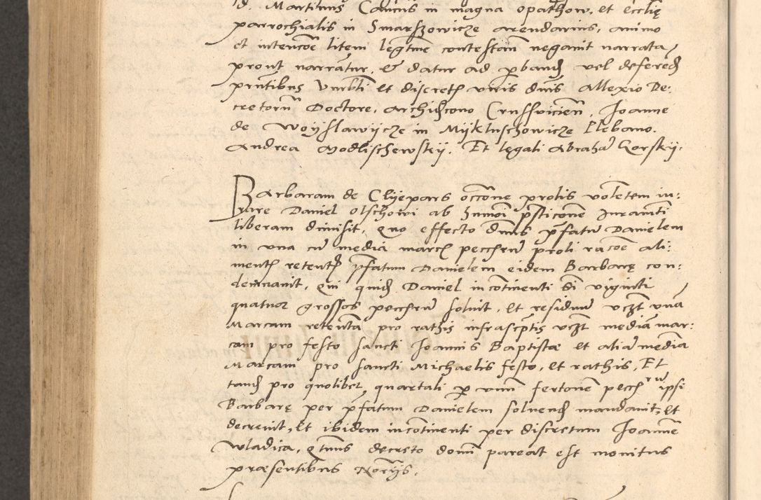 Zdjęcie nr 813 dla obiektu archiwalnego: Acta actorum causarum, sentenciarum et obligationum coram reverendo patre domino Thoma Roznowski canonico et reverendissimi in Christo patris et domini domini Patri Dei gratia Cracoviensis. Sabbato, 26 Octobris in ecclesiam suam solenniter recepti officialis generalis Cracoviensis dinita administratura, qua fungebatur post mortem reverendissimi olim felicis recordationis domini Joannis Choiecki episcopi Cracoviensis et Regni Polonie cancelarii anno presenti currenti videlicet 1538, die 11 Marcii Piotrcovie in comiciis celebratis circiter 23 horam defuncti sepulto corpore nona eiusdemque obsequiis X respective Aprilis peractis electo sub indictione XI, pontificatu vero sanctissimi in Christo patris et domini nostri domini Pauli divina providencia pape tercii foeliciter moderni, anno quarto, incepta felicibus auspiciis continuantur ordine processu infrascripto