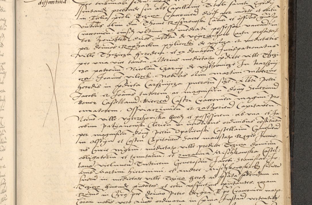 Zdjęcie nr 802 dla obiektu archiwalnego: Acta actorum causarum, sentenciarum et obligationum coram reverendo patre domino Thoma Roznowski canonico et reverendissimi in Christo patris et domini domini Patri Dei gratia Cracoviensis. Sabbato, 26 Octobris in ecclesiam suam solenniter recepti officialis generalis Cracoviensis dinita administratura, qua fungebatur post mortem reverendissimi olim felicis recordationis domini Joannis Choiecki episcopi Cracoviensis et Regni Polonie cancelarii anno presenti currenti videlicet 1538, die 11 Marcii Piotrcovie in comiciis celebratis circiter 23 horam defuncti sepulto corpore nona eiusdemque obsequiis X respective Aprilis peractis electo sub indictione XI, pontificatu vero sanctissimi in Christo patris et domini nostri domini Pauli divina providencia pape tercii foeliciter moderni, anno quarto, incepta felicibus auspiciis continuantur ordine processu infrascripto