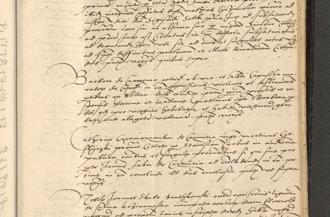 Zdjęcie nr 798 dla obiektu archiwalnego: Acta actorum causarum, sentenciarum et obligationum coram reverendo patre domino Thoma Roznowski canonico et reverendissimi in Christo patris et domini domini Patri Dei gratia Cracoviensis. Sabbato, 26 Octobris in ecclesiam suam solenniter recepti officialis generalis Cracoviensis dinita administratura, qua fungebatur post mortem reverendissimi olim felicis recordationis domini Joannis Choiecki episcopi Cracoviensis et Regni Polonie cancelarii anno presenti currenti videlicet 1538, die 11 Marcii Piotrcovie in comiciis celebratis circiter 23 horam defuncti sepulto corpore nona eiusdemque obsequiis X respective Aprilis peractis electo sub indictione XI, pontificatu vero sanctissimi in Christo patris et domini nostri domini Pauli divina providencia pape tercii foeliciter moderni, anno quarto, incepta felicibus auspiciis continuantur ordine processu infrascripto