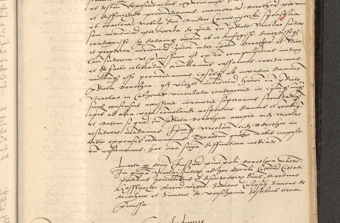 Zdjęcie nr 800 dla obiektu archiwalnego: Acta actorum causarum, sentenciarum et obligationum coram reverendo patre domino Thoma Roznowski canonico et reverendissimi in Christo patris et domini domini Patri Dei gratia Cracoviensis. Sabbato, 26 Octobris in ecclesiam suam solenniter recepti officialis generalis Cracoviensis dinita administratura, qua fungebatur post mortem reverendissimi olim felicis recordationis domini Joannis Choiecki episcopi Cracoviensis et Regni Polonie cancelarii anno presenti currenti videlicet 1538, die 11 Marcii Piotrcovie in comiciis celebratis circiter 23 horam defuncti sepulto corpore nona eiusdemque obsequiis X respective Aprilis peractis electo sub indictione XI, pontificatu vero sanctissimi in Christo patris et domini nostri domini Pauli divina providencia pape tercii foeliciter moderni, anno quarto, incepta felicibus auspiciis continuantur ordine processu infrascripto