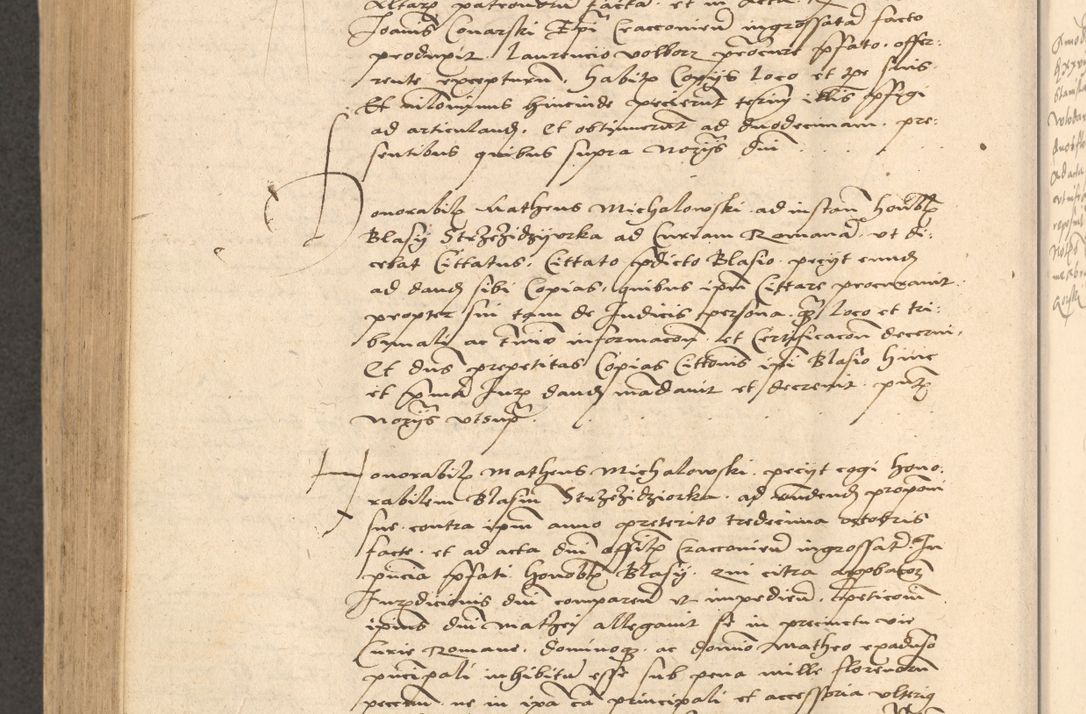 Zdjęcie nr 791 dla obiektu archiwalnego: Acta actorum causarum, sentenciarum et obligationum coram reverendo patre domino Thoma Roznowski canonico et reverendissimi in Christo patris et domini domini Patri Dei gratia Cracoviensis. Sabbato, 26 Octobris in ecclesiam suam solenniter recepti officialis generalis Cracoviensis dinita administratura, qua fungebatur post mortem reverendissimi olim felicis recordationis domini Joannis Choiecki episcopi Cracoviensis et Regni Polonie cancelarii anno presenti currenti videlicet 1538, die 11 Marcii Piotrcovie in comiciis celebratis circiter 23 horam defuncti sepulto corpore nona eiusdemque obsequiis X respective Aprilis peractis electo sub indictione XI, pontificatu vero sanctissimi in Christo patris et domini nostri domini Pauli divina providencia pape tercii foeliciter moderni, anno quarto, incepta felicibus auspiciis continuantur ordine processu infrascripto
