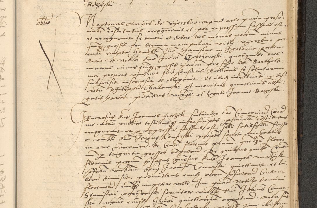 Zdjęcie nr 780 dla obiektu archiwalnego: Acta actorum causarum, sentenciarum et obligationum coram reverendo patre domino Thoma Roznowski canonico et reverendissimi in Christo patris et domini domini Patri Dei gratia Cracoviensis. Sabbato, 26 Octobris in ecclesiam suam solenniter recepti officialis generalis Cracoviensis dinita administratura, qua fungebatur post mortem reverendissimi olim felicis recordationis domini Joannis Choiecki episcopi Cracoviensis et Regni Polonie cancelarii anno presenti currenti videlicet 1538, die 11 Marcii Piotrcovie in comiciis celebratis circiter 23 horam defuncti sepulto corpore nona eiusdemque obsequiis X respective Aprilis peractis electo sub indictione XI, pontificatu vero sanctissimi in Christo patris et domini nostri domini Pauli divina providencia pape tercii foeliciter moderni, anno quarto, incepta felicibus auspiciis continuantur ordine processu infrascripto